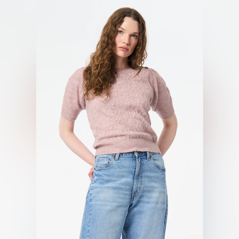 Buffalo Jeans Winsome women’s Pink Cable Knit Sweater XS